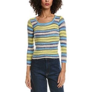 Madison Miles Womens  Ribbed Top, Blue